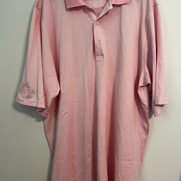 Fairway & Greene Other - Fairway & Greene Performance Peach Striped Golf Polo XXL